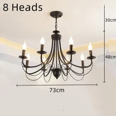 Lustre en fer forgé noir et blanc au design moderne pour intérieur — LZ4X9J