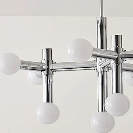 Lustre chrome style Art déco en métal — LZ4X9P2