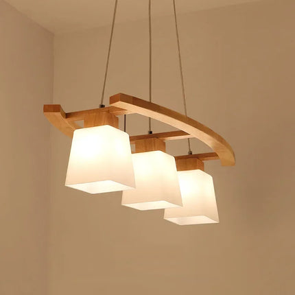 Suspension LED en bois au design japonais moderne — LZ4X9T2
