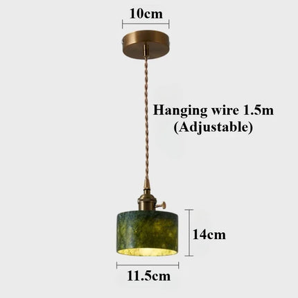 Suspension en jade naturel style rétro français pour intérieur élégant — LZ4X9P2Q
