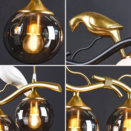 Lustre suspension nordique moderne motif oiseau pour intérieur — LZ4P9X