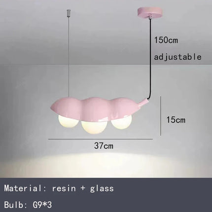 Lustre en verre à pois avec éclairage en résine créative — LZ4X9J