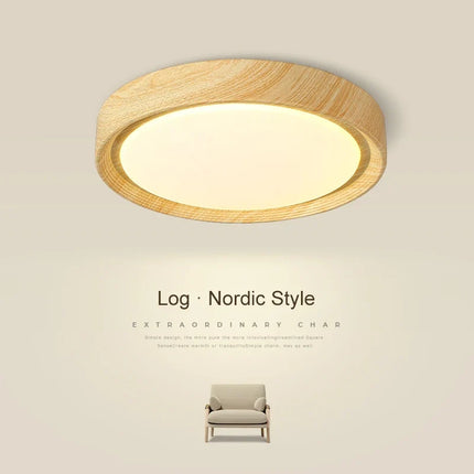 Plafonnier LED minimaliste imitation bois au design moderne — LZ4X9P
