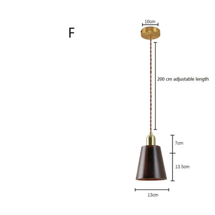 Suspension LED design nordique en laiton et bois pour cuisine îlot — LZ4X9Q2