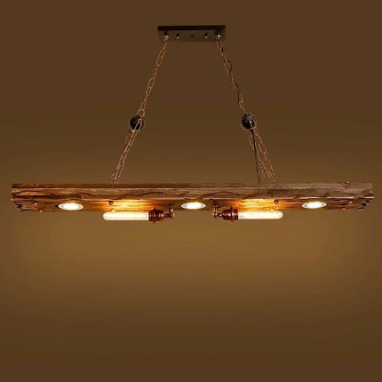 Suspension industrielle en bois massif style loft avec douille E27 Edison — LZ4X9P2
