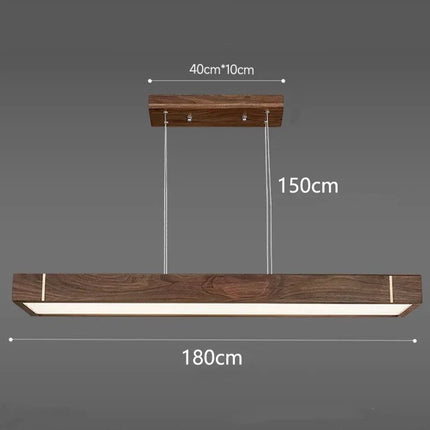 Lustre led modernes design bois foncé pour décoration intérieure
