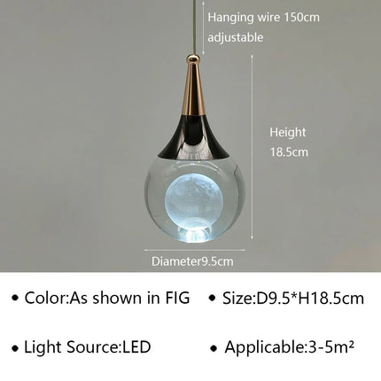 Lustre LED cristal pour décoration intérieure moderne — LZ4X9P2