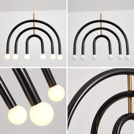 Lustre suspension réglable en fil métallique arc-en-ciel art déco — LZ4P9XQ