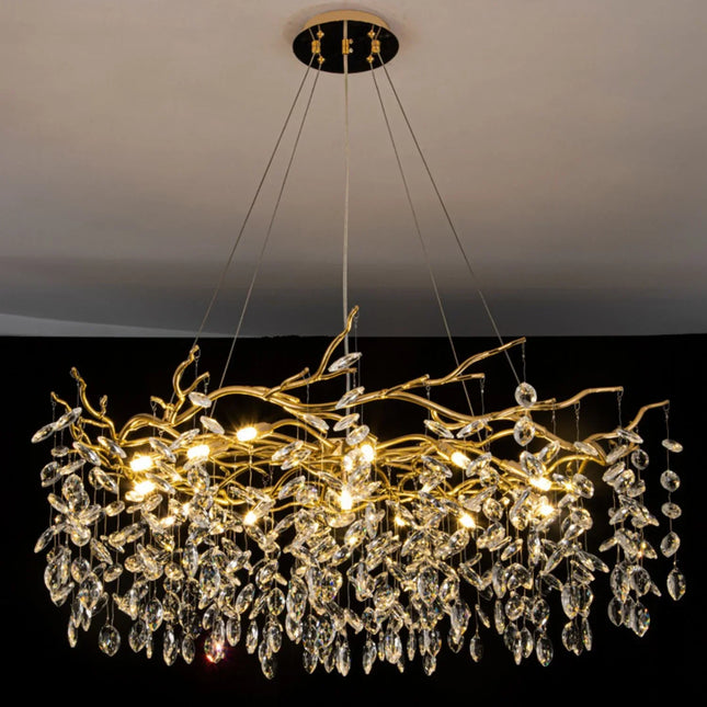 lustre en cristal de luxe pour décoration intérieure élégante