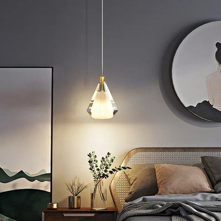 Lustre vintage en cuivre avec cristal diamant pour intérieur — LZ4X9T2