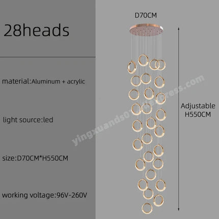 lustre à led design moderne pour éclairage suspendu élégant
