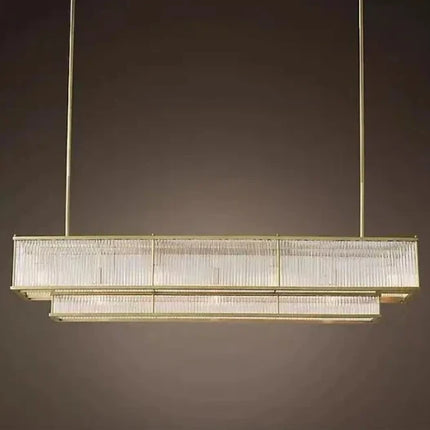 Lustre suspension style loft américain en métal et tubes de verre — LZ4H7Q2