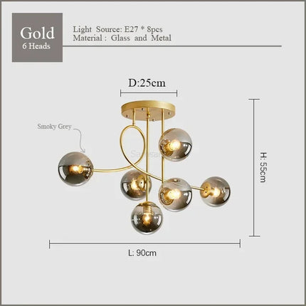 Lustre en verre pour éclairage intérieur élégant — LZ4G7T9