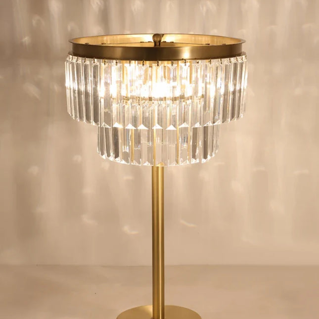 Lampe de bureau design moderne en cristal et cuivre — LZ4XJ9