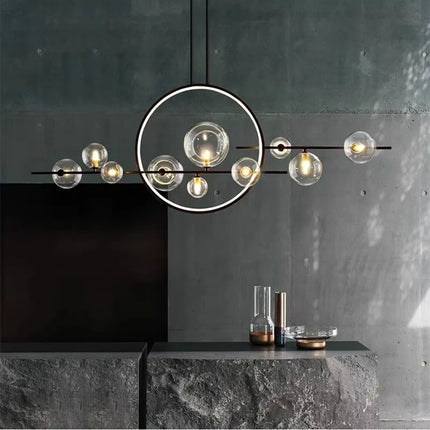 lustre à bulles en verre éclairage sphérique pour bar ou restaurant