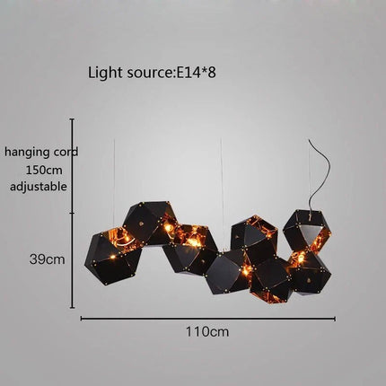 Suspension LED cube au style art déco universel — LZ4X9P