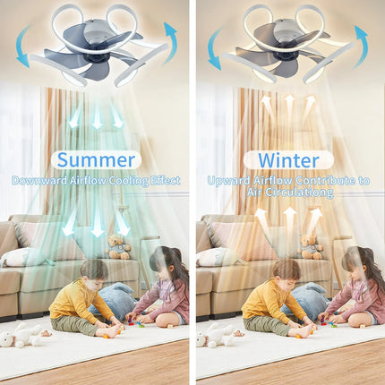 Plafonnier LED moderne silencieux avec télécommande et lumière colorée — LZ4X9P