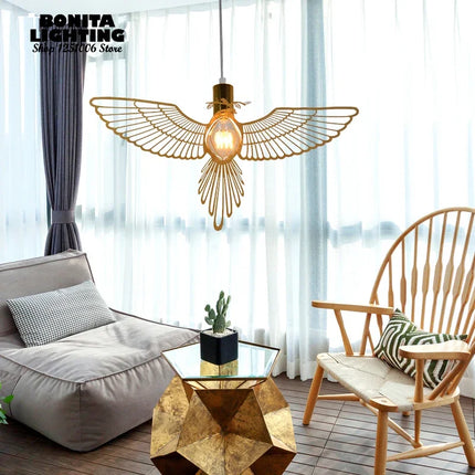 Suspension moderne en acier inoxydable motif oiseau paix et amour — LZ4X9P
