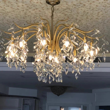 lustre en cristal rétro français style américain pour ambiance romantique