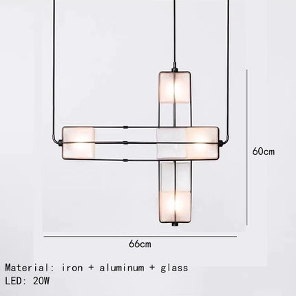 Lustre art déco en verre et métal pour hôtel — LZ4X9P2