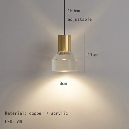 Suspension en acrylique transparent avec cordon naturel réglable — LZ4X9T
