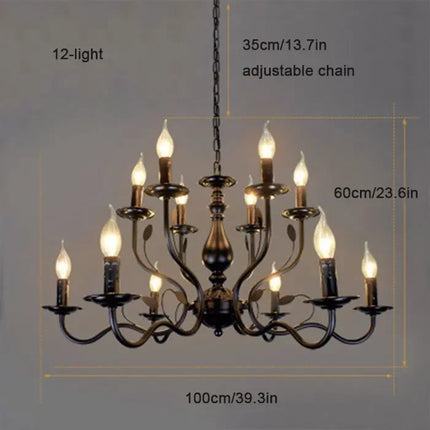 Lustre suspension industriel en fer effet bougie pour intérieur — LZ4X9T2