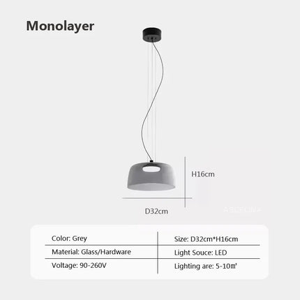 Lustre suspension nordique en fil de verre pour décoration intérieure — LZ4X9B