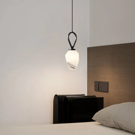 Suspension en verre avec câble en cuivre noir et doré réglable — LZ4P9XJ