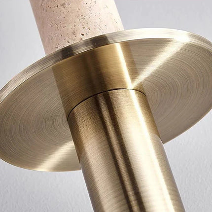 Suspension cylindrique en marbre et métal doré pour intérieur moderne — LZ4X9T2