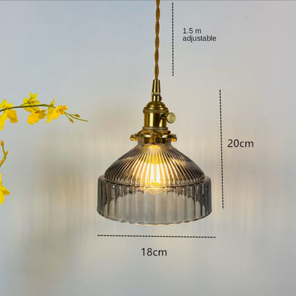 Suspension Casbelle avec abat-jour en verre rétro — LZ4Q7M9