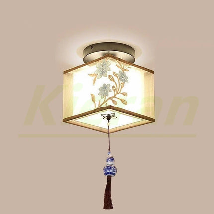 Plafonnier LED moderne motif lotus et oiseau pour hôtel et KTV — LZ4X9T