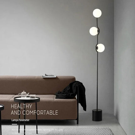Lampadaire nordique en fer et verre pour intérieur moderne — LZ4X9P2