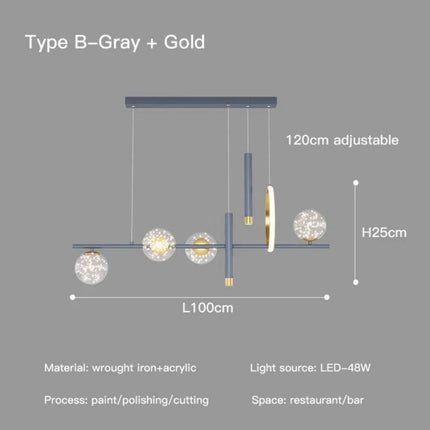 Lustre LED Gypsophile en verre avec gradation à distance — LZ4X9P