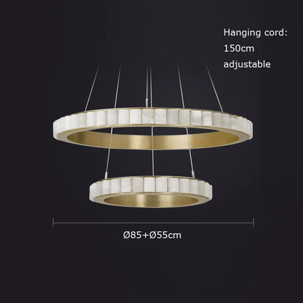 Suspension ronde en marbre et acier inoxydable élégant — LZ4X9P