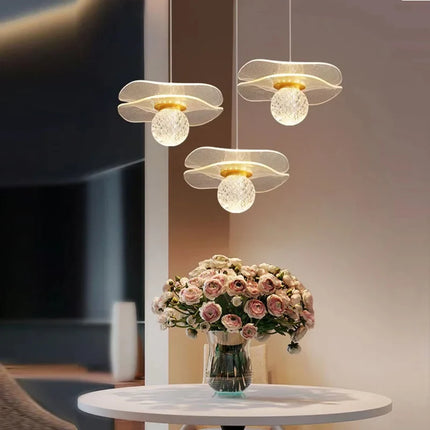Suspension moderne en cristal forme feuille de lotus personnalisable — LZ4X9Q