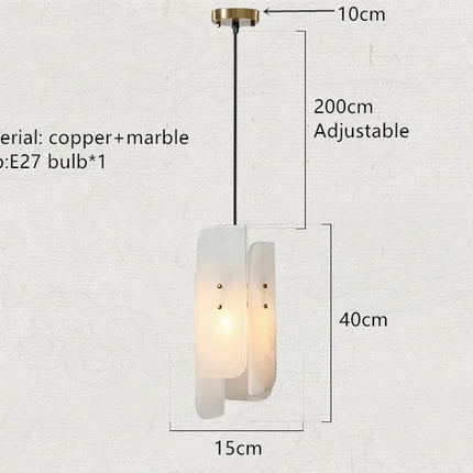 Suspension en marbre véritable avec câble en cuivre réglable — LZ4X9P2Q