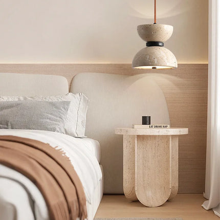 Lampe de chevet en travertin au style japonais wabi-sabi moderne — LZ4X9T2