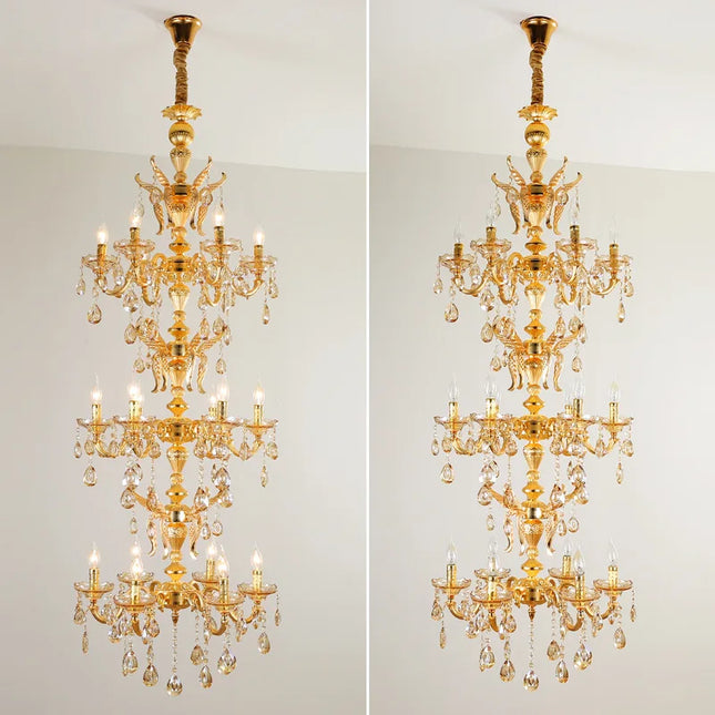 Lustre suspension moderne en alliage de zinc doré plaqué — LZ4XJ7