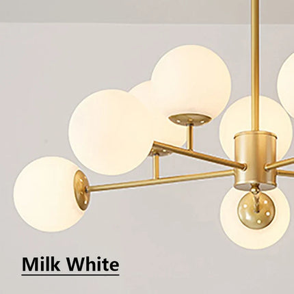 Lustre LED moderne en verre moléculaire de luxe — LZ4X9P2