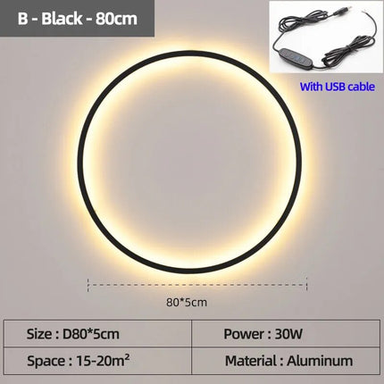 Applique murale LED cercle pour décoration intérieure — LZ4G7X9