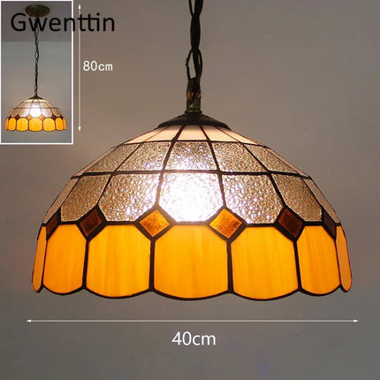 Suspension en verre teinté style Tiffany pour décoration intérieure — LZQ7M2