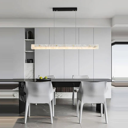 Lustre LED dimmable en marbre et acier inoxydable pour intérieur — LZ4P7XQ