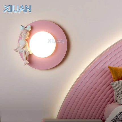 Applique murale ronde à piles design princesse sans câblage — LZ4X9P2