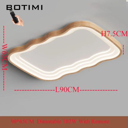 Plafonnier LED rectangulaire en bois naturel — LZ4D7Q2