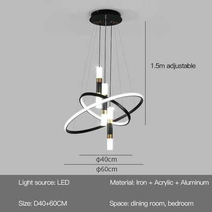 Lustres LED rondes modernes pour salon salle à manger cuisine île Lustre suspension lumières luminaire décor à la maison éclairage intérieur
