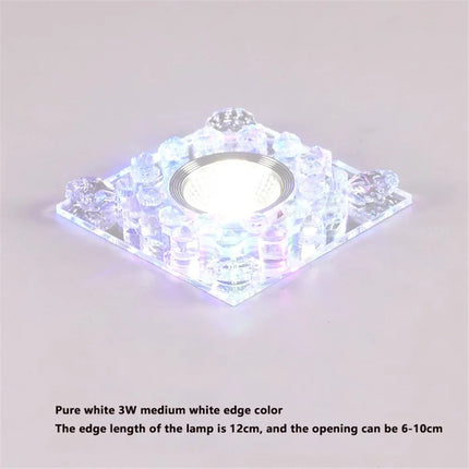 Plafonnier LED carré en cristal RGB pour décoration intérieure — LZ4X9T