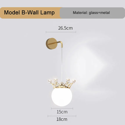 Applique murale en forme de couronne avec cristal et gypsophile — LZ4X9Q2