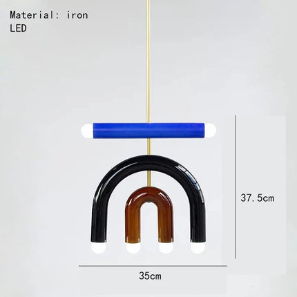 Lustre suspension réglable en fil métallique arc-en-ciel art déco — LZ4P9XQ