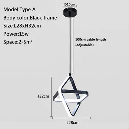 Suspension LED moderne au design simple et élégant — LZ4X9T