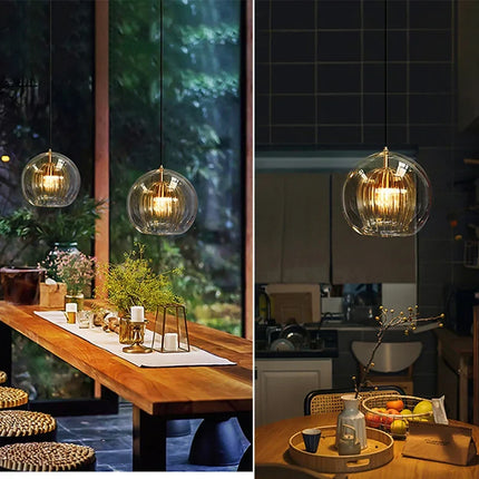 Lustre suspension LED en verre style nordique pour bureau et restaurant — LZ4X9T2